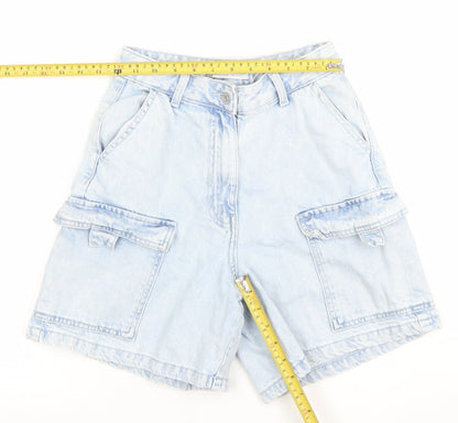 Primark Women Blue Size 8 Cargo Denim Shorts