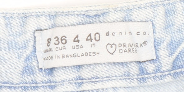 Primark Women Blue Size 8 Cargo Denim Shorts