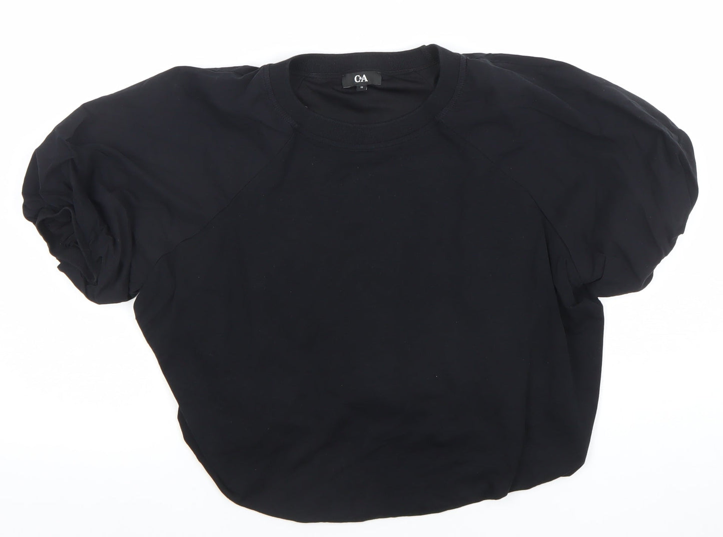 Womens UK Size M C&A Black Basic T-Shirt