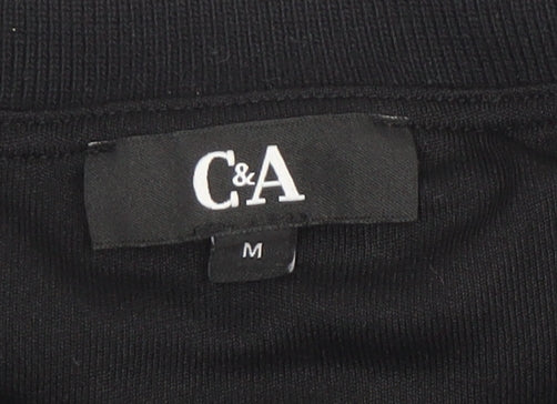 Womens UK Size M C&A Black Basic T-Shirt