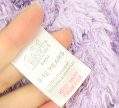 LOL Surprise Girls Purple Fleece Hooded Lounge Gown 9-12 Years