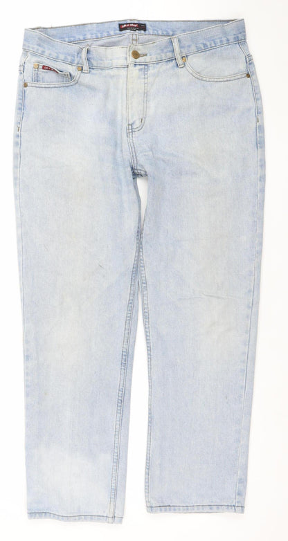 Life & Glory Men's Blue 36S Straight Fit Denim Jeans