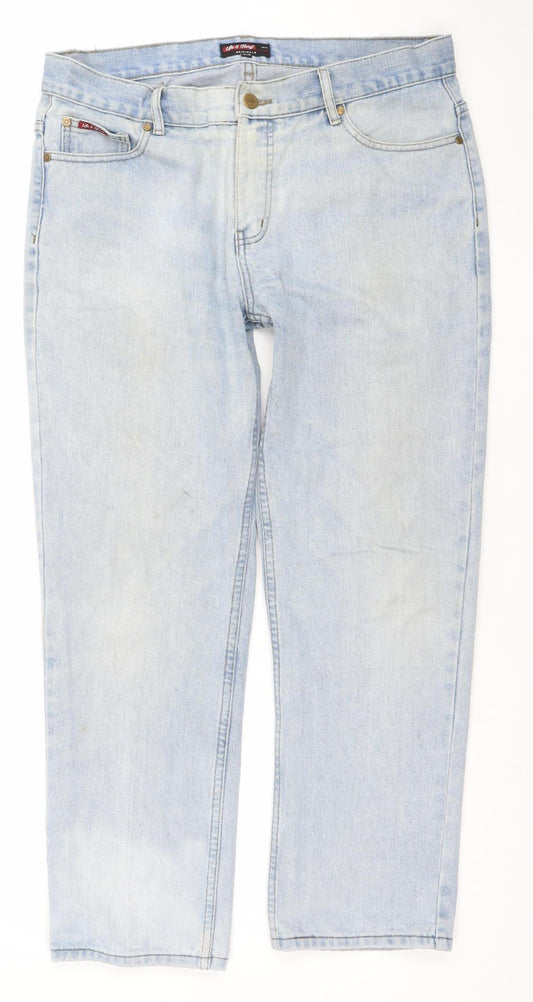 Life & Glory Men's Blue 36S Straight Fit Denim Jeans