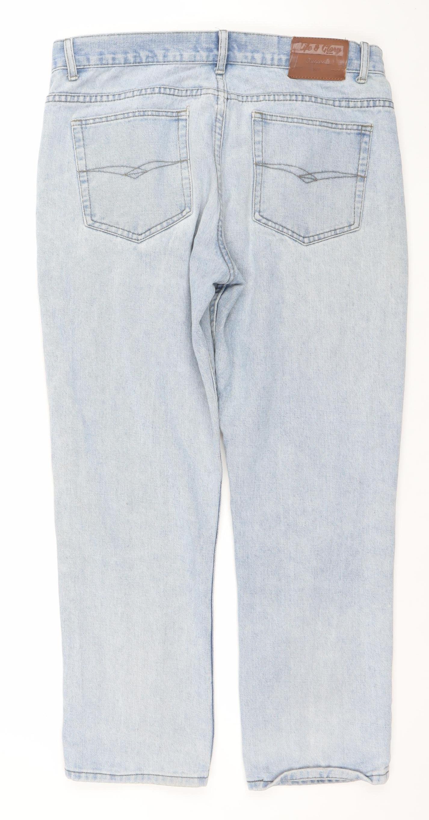 Life & Glory Men's Blue 36S Straight Fit Denim Jeans