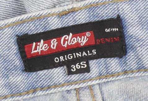 Life & Glory Men's Blue 36S Straight Fit Denim Jeans