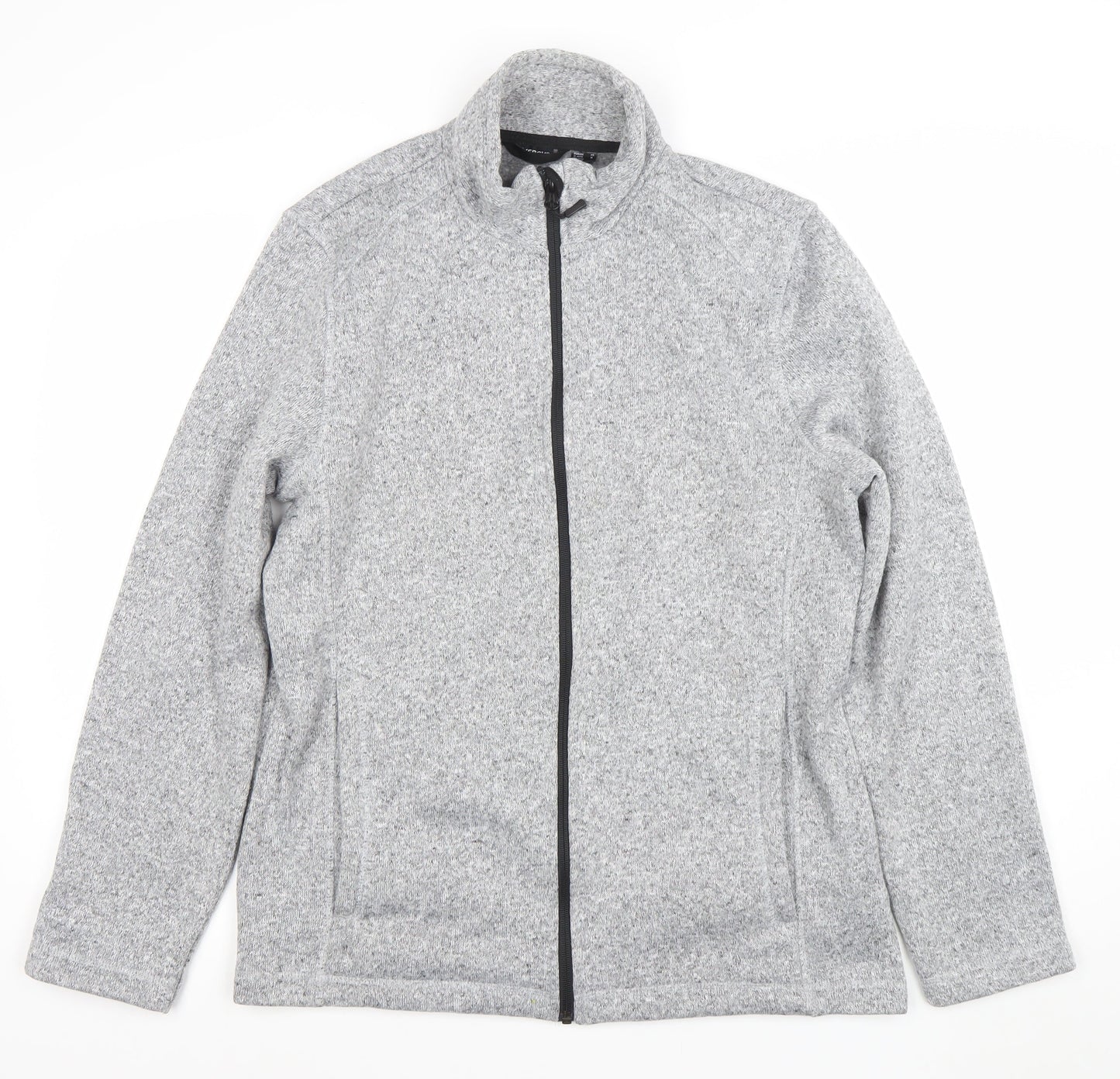 Livergy Men’s Grey Full Zip Fleece Jacket Size M 40in Stand Collar