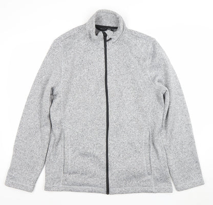 Livergy Men’s Grey Full Zip Fleece Jacket Size M 40in Stand Collar