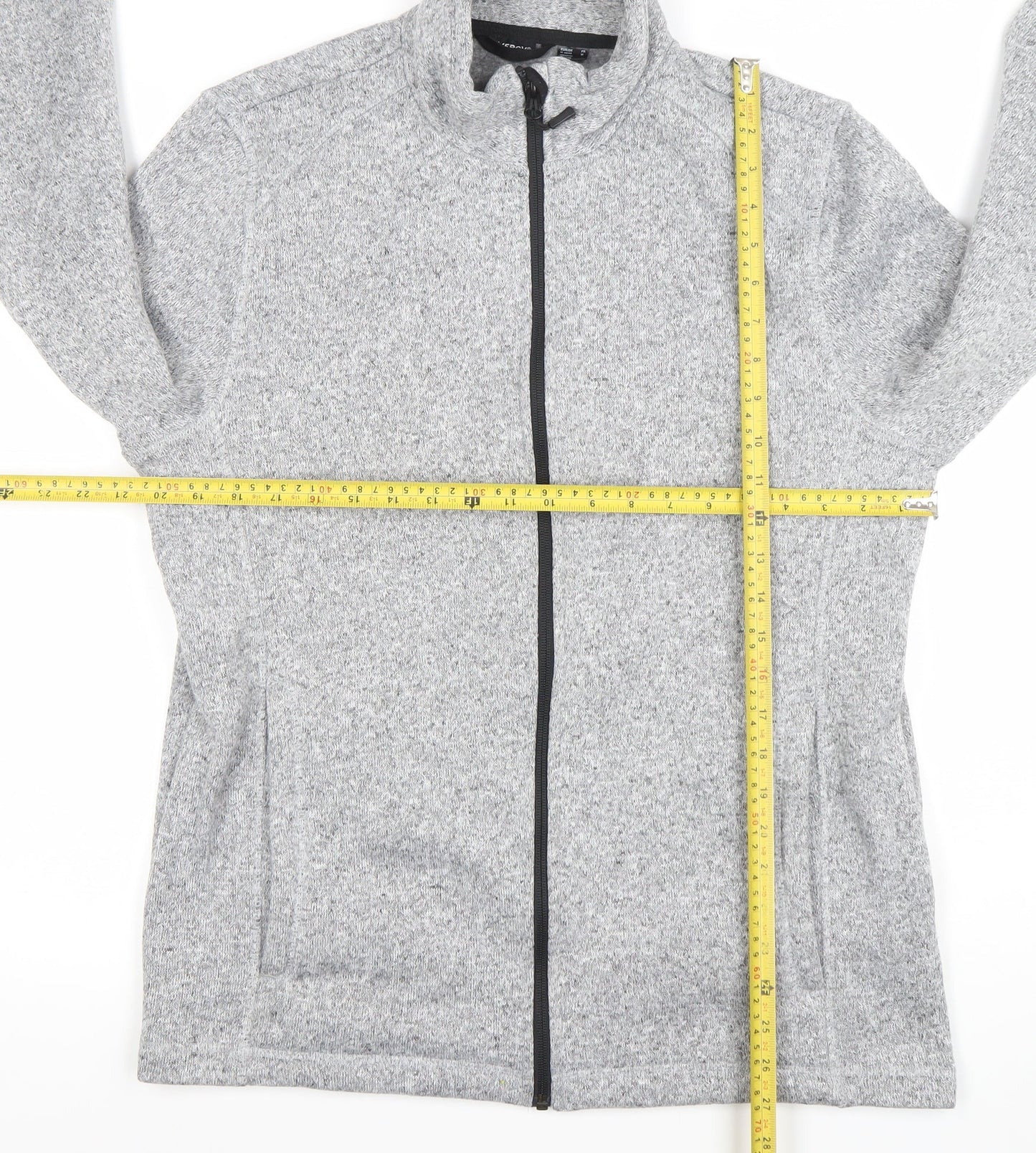 Livergy Men’s Grey Full Zip Fleece Jacket Size M 40in Stand Collar