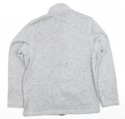 Livergy Men’s Grey Full Zip Fleece Jacket Size M 40in Stand Collar