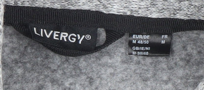 Livergy Men’s Grey Full Zip Fleece Jacket Size M 40in Stand Collar