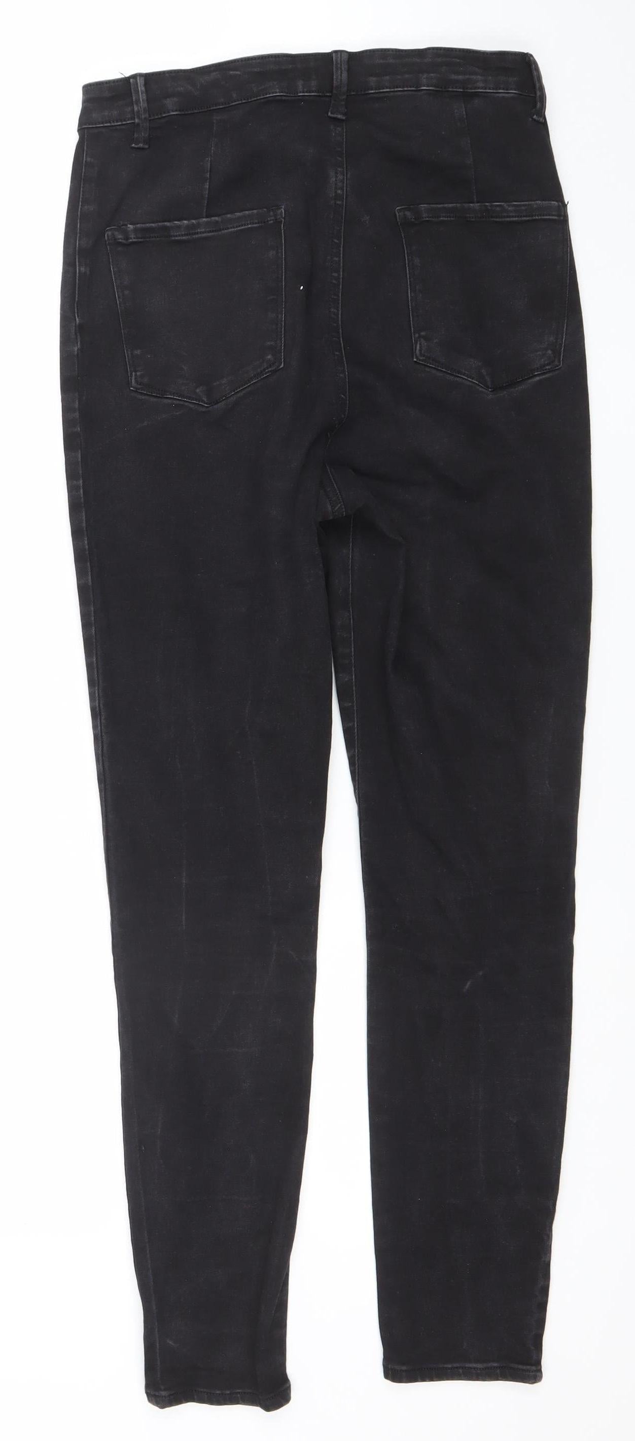 Primark Women’s Black Skinny Denim Jeans Size 14 Mid Rise Stretch