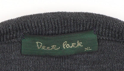 Peter Rath Men’s Grey Striped V-Neck Wool Blend Jumper XL