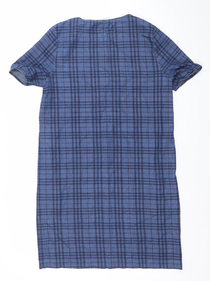 Be Beau Women’s Blue Check Cotton Shirt Dress Size 14