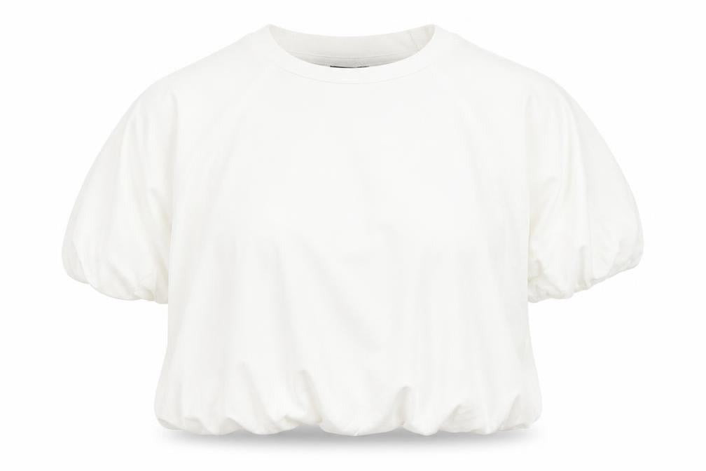 Womens UK Size M C&A White Cropped T-Shirt