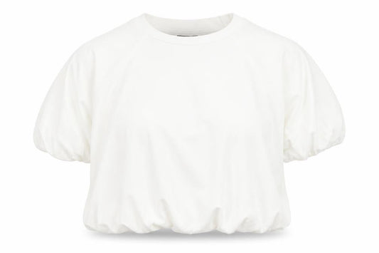 Womens UK Size M C&A White Cropped T-Shirt
