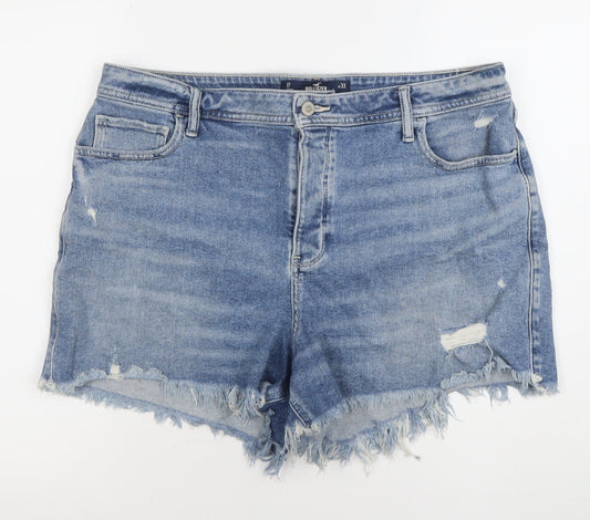 Hollister Women's Blue High Rise Cut-Off Denim Shorts Size 20