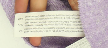 Bershka Women’s Purple Ribbed V-Neck Button Cardigan Size 12