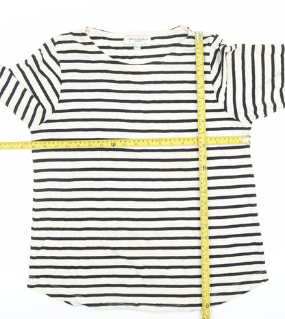 Carolyn Donnelly Women’s Black White Stripe Long Sleeve Cotton Modal Top M