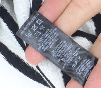 Carolyn Donnelly Women’s Black White Stripe Long Sleeve Cotton Modal Top M