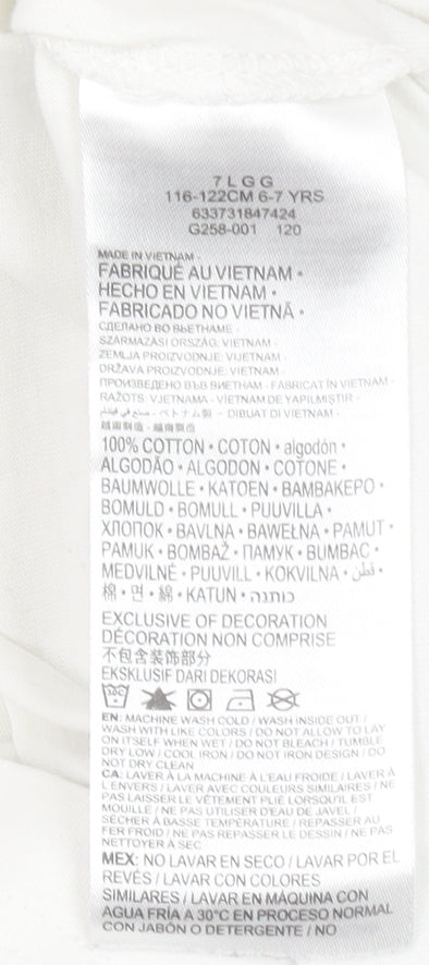 Nike Boys White 6-7 Years Graphic Logo Athletic Cotton T-Shirt