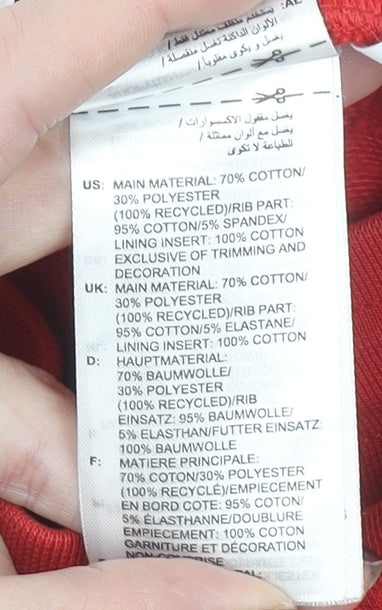 Adidas Unisex Baby Red Jogger Trousers 12-18 Months Cotton Blend