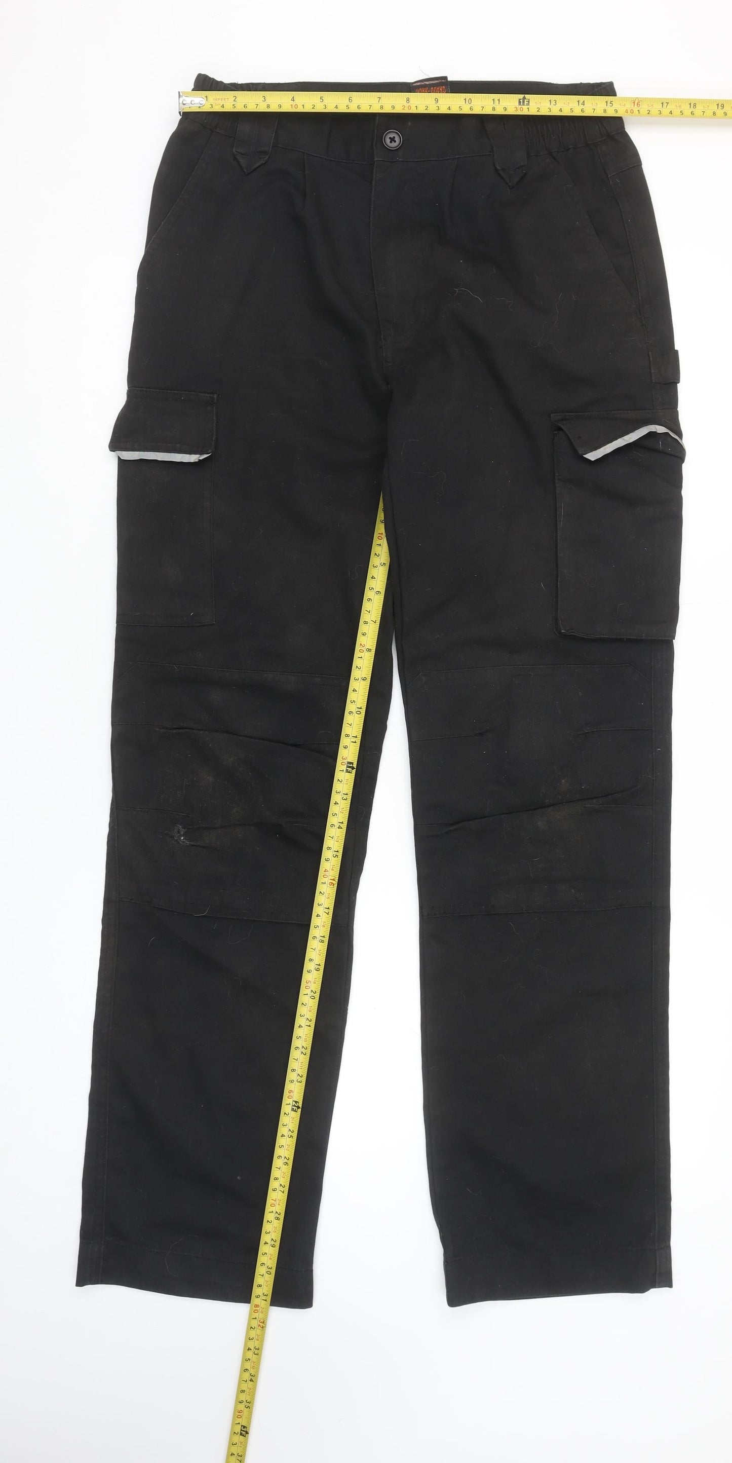 Result Work-Guard Men's Black Cargo Work Trousers Size S 32in Regular