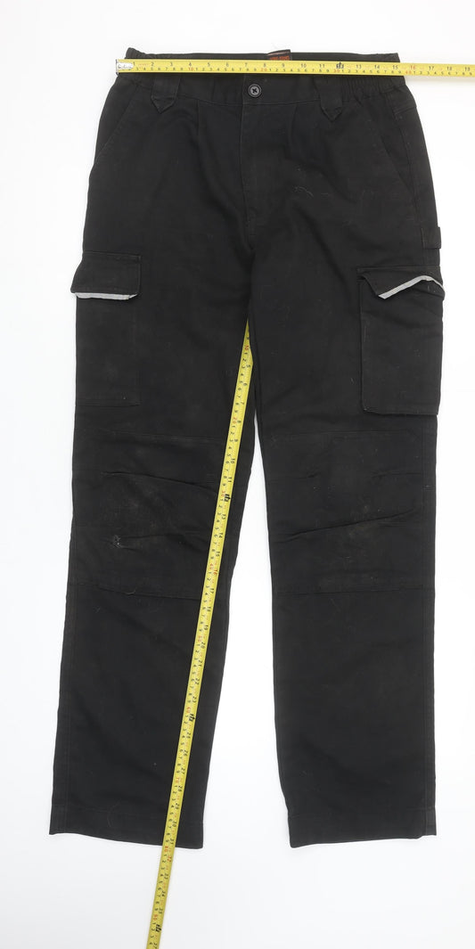 Result Work-Guard Men's Black Cargo Work Trousers Size S 32in Regular