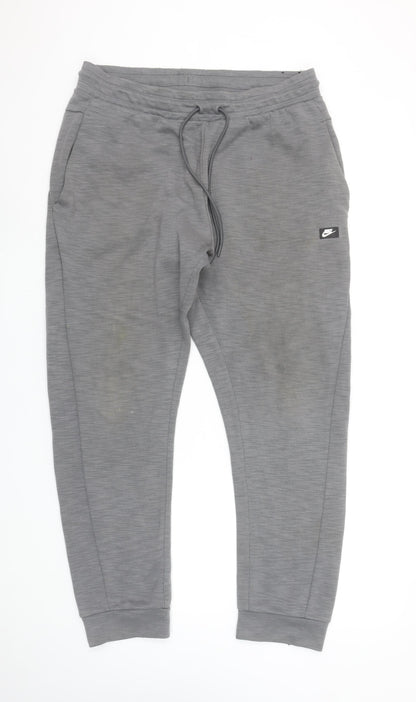 Nike Men's Grey Jogger Trousers XL Cotton Blend Casual