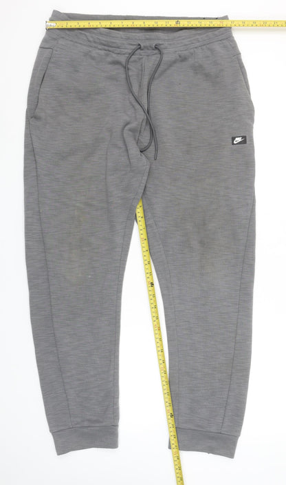 Nike Men's Grey Jogger Trousers XL Cotton Blend Casual