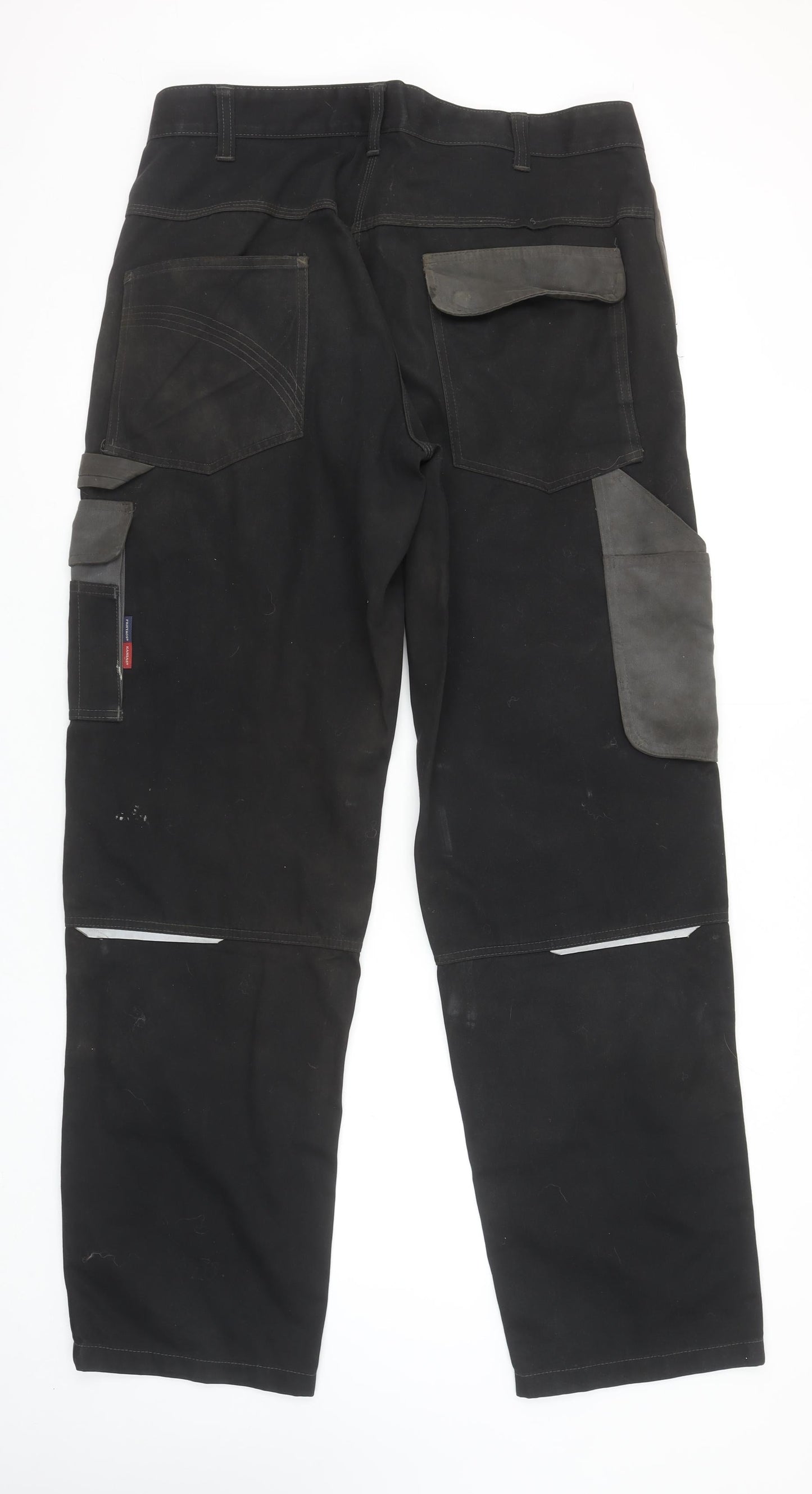 Fristads Kansas Men's Black Cargo Work Trousers Size 36 Tall Polyester Cotton
