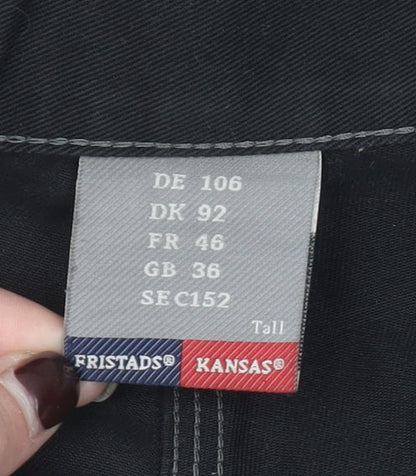 Fristads Kansas Men's Black Cargo Work Trousers Size 36 Tall Polyester Cotton