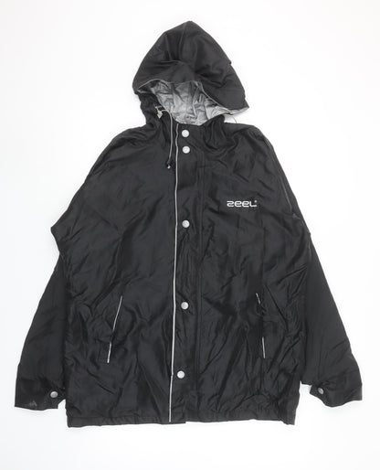 Zeel Mens Black XL Waterproof Hooded Rain Coat Jacket