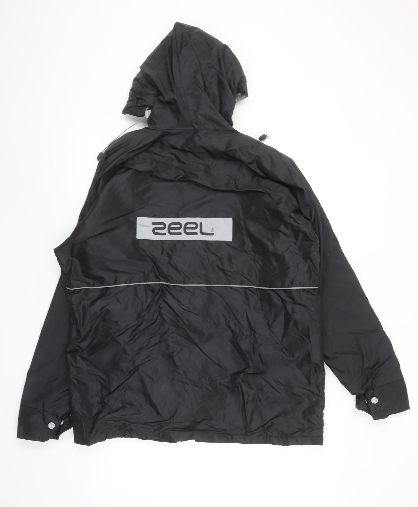 Zeel Mens Black XL Waterproof Hooded Rain Coat Jacket