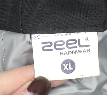 Zeel Mens Black XL Waterproof Hooded Rain Coat Jacket