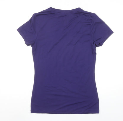 Nike Women's Purple Dri-FIT Slim Fit V-Neck Active T-Shirt Size S