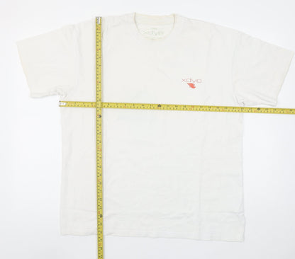 Pull&Bear XDYE White Graphic Print Men's M T-Shirt