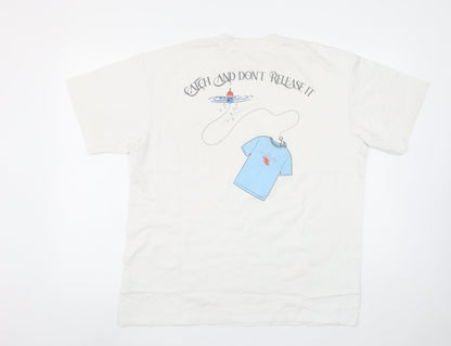 Pull&Bear XDYE White Graphic Print Men's M T-Shirt