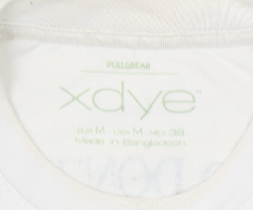 Pull&Bear XDYE White Graphic Print Men's M T-Shirt