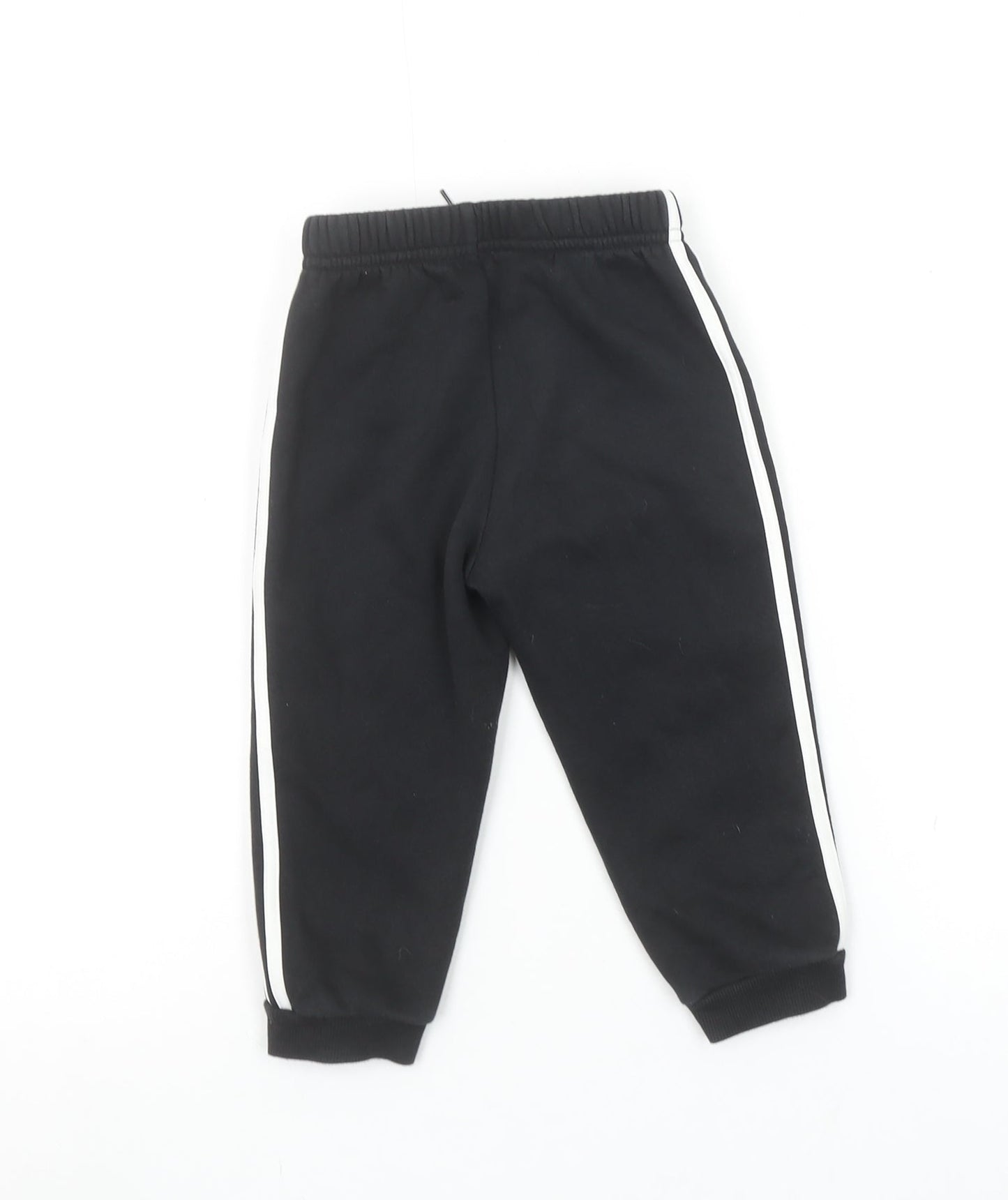 Adidas Unisex Baby Black Track Pants 12-18 Months Elastic Waist Activewear