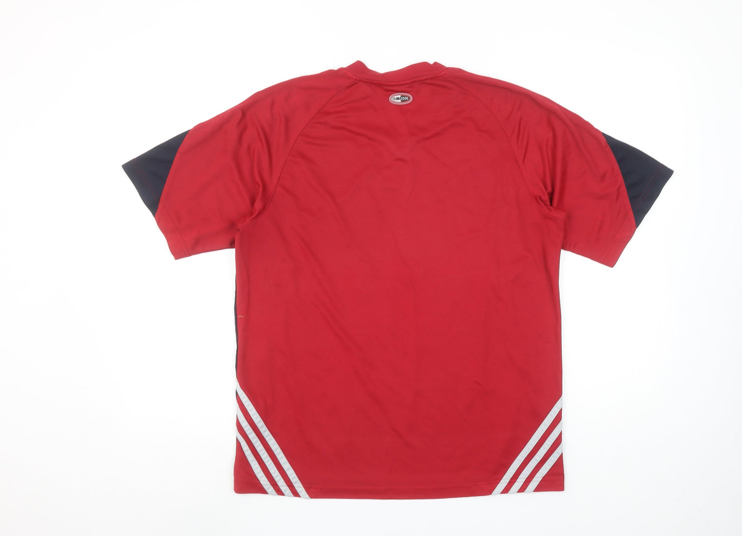 Adidas Men's Red Short Sleeve V-Neck Athletic T-Shirt Size M