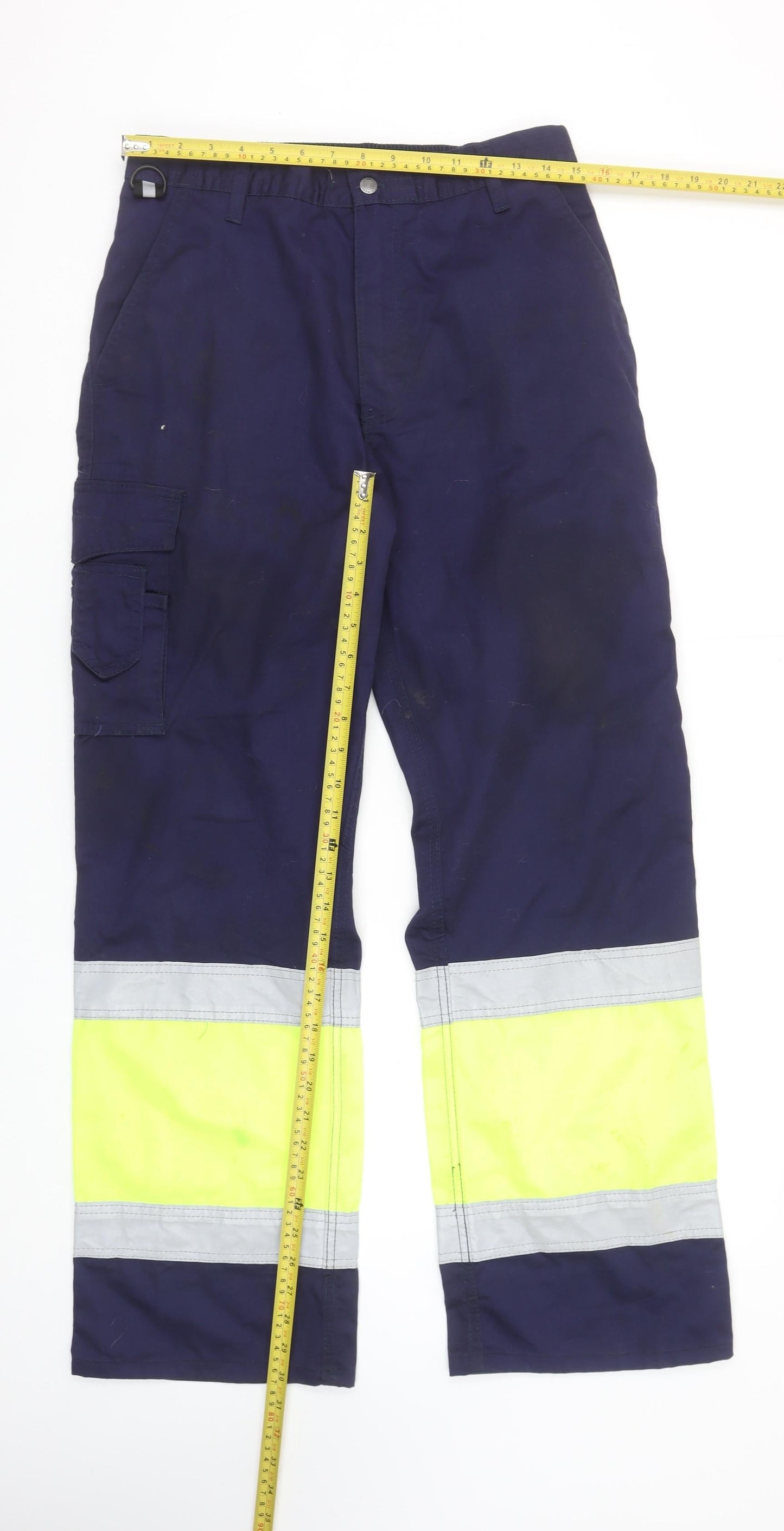 Portwest Men's Multicoloured Work Cargo Trousers M Regular Fit Reflective