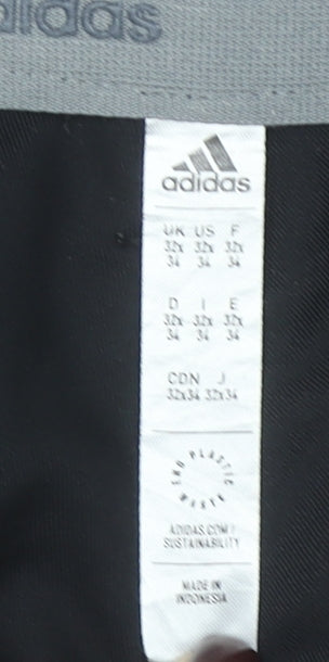 Adidas Men's Black 34in Chino Trousers Regular Fit
