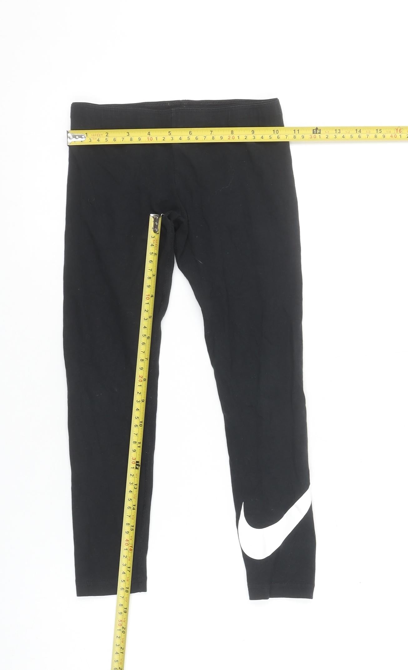 Nike Girls Black XS Ankle Sports Leggings Elastic Waist Stretch