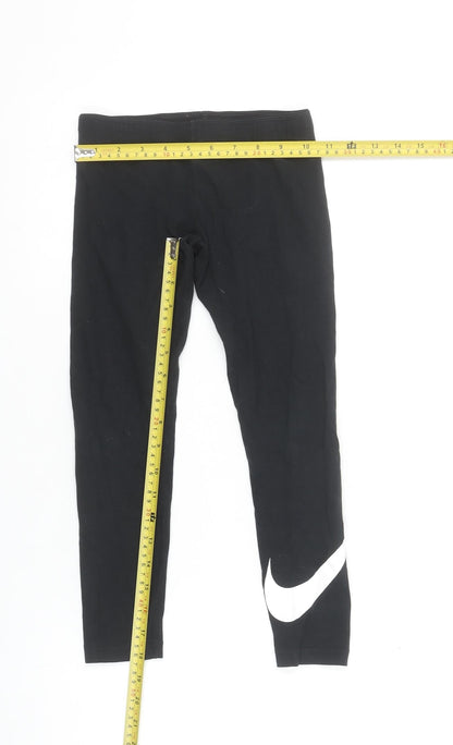 Nike Girls Black XS Ankle Sports Leggings Elastic Waist Stretch