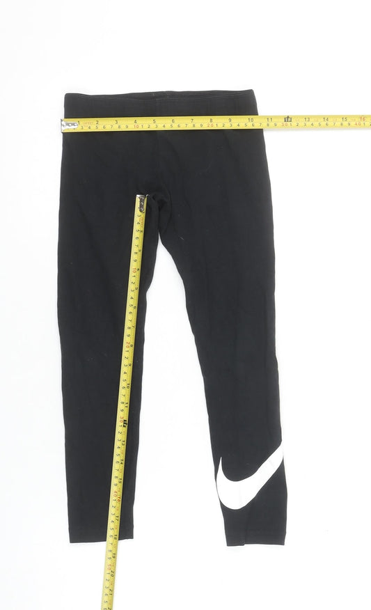 Nike Girls Black XS Ankle Sports Leggings Elastic Waist Stretch
