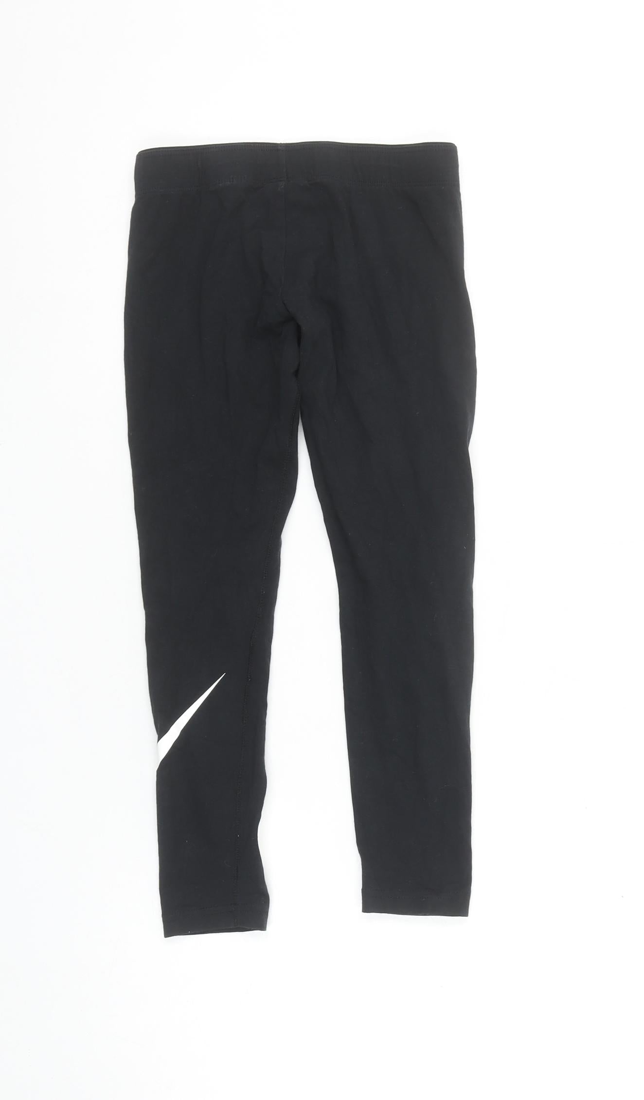 Nike Girls Black XS Ankle Sports Leggings Elastic Waist Stretch