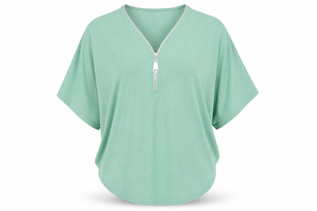 Womens UK Size S Blue Vanilla Green Basic T-Shirt
