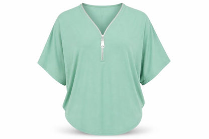 Womens UK Size S Blue Vanilla Green Basic T-Shirt