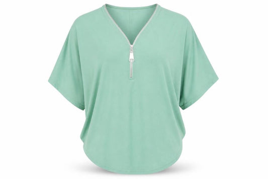 Womens UK Size S Blue Vanilla Green Basic T-Shirt