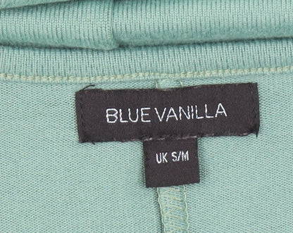 Blue Vanilla Women’s Green Zip V-Neck Relaxed Fit T-Shirt S